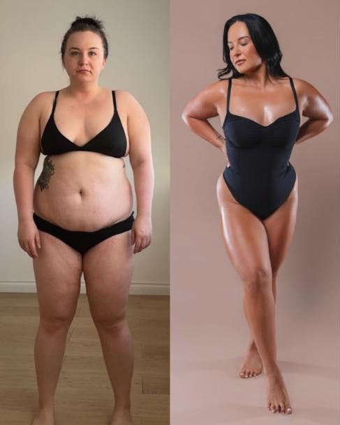 Hannah Before and After Sanctum Fitness Online Client