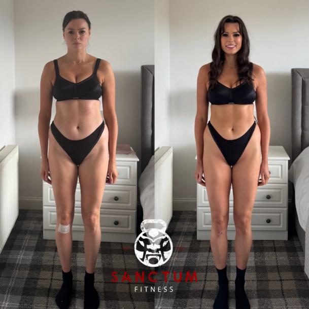 Sharon Before and After Sanctum Fitness Online Client